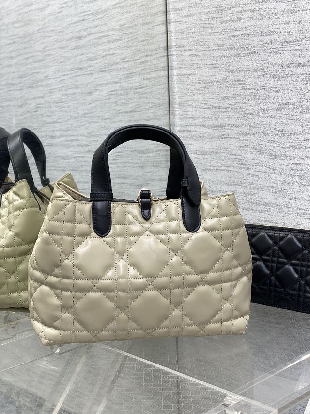 Dior original calfskin medium toujours bag M2821 beige&black