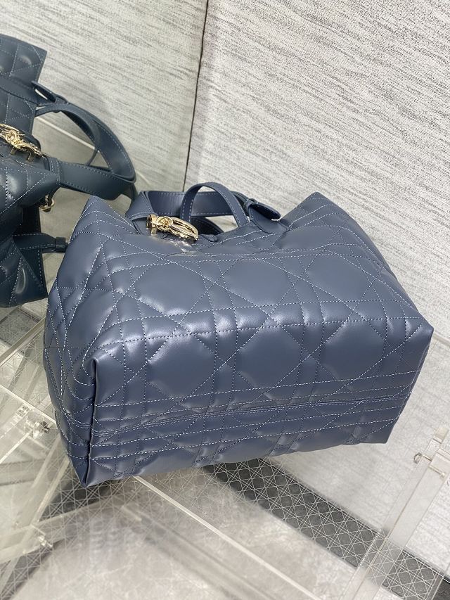 Dior original calfskin medium toujours bag M2821 dark blue