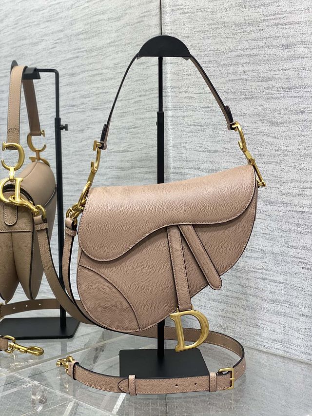 Dior original grained calfskin saddle bag M0455 blush