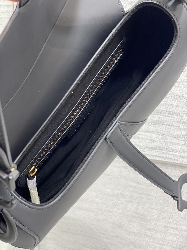 Dior original smooth calfskin saddle bag M0455 allblack