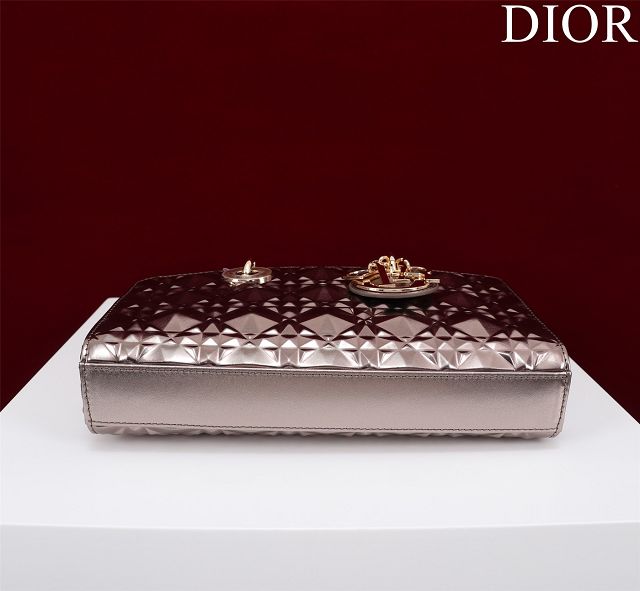 Dior original calfskin medium lady D-Joy bag M0540 brozen