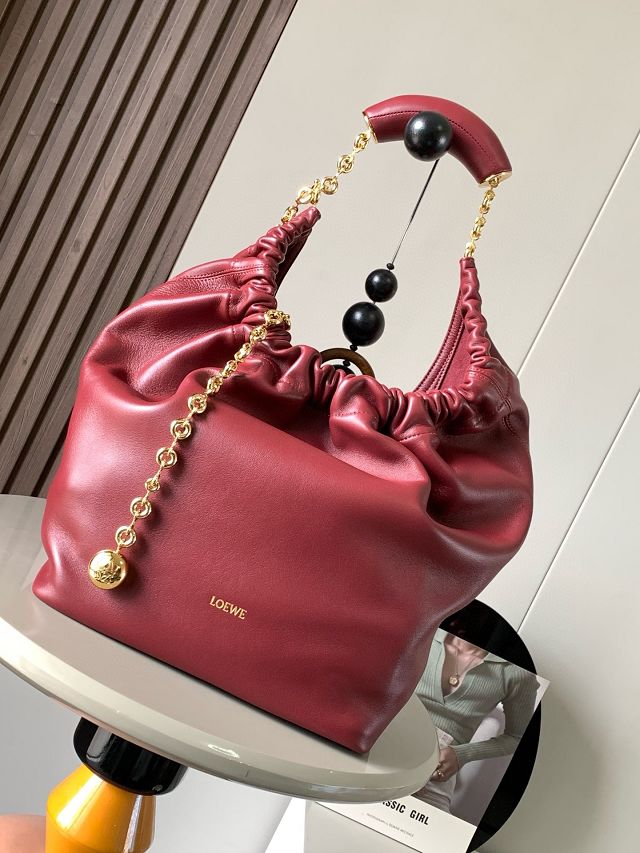 Loewe original lambskin medium squeeze bag A914Q37 bordeaux