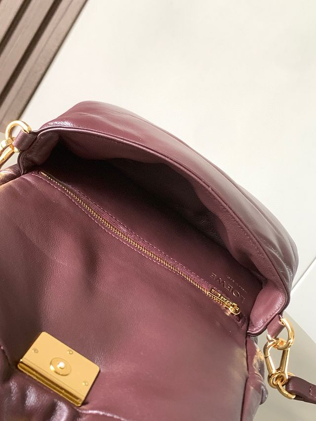 Loewe original lambskin mini goya puffer bag A896W56 burgundy