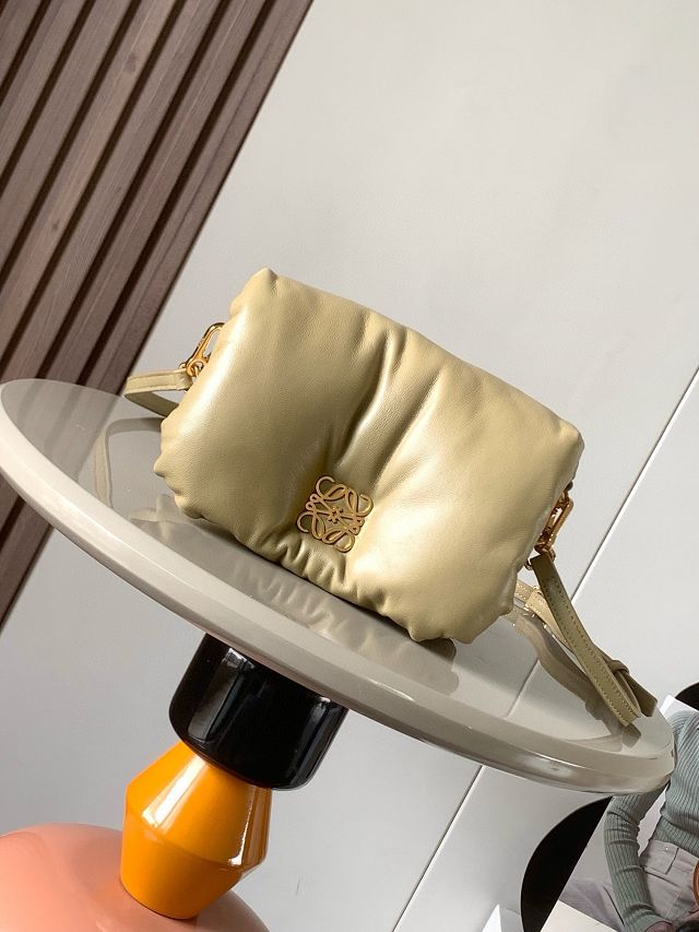 Loewe original lambskin mini goya puffer bag A896W56 light green