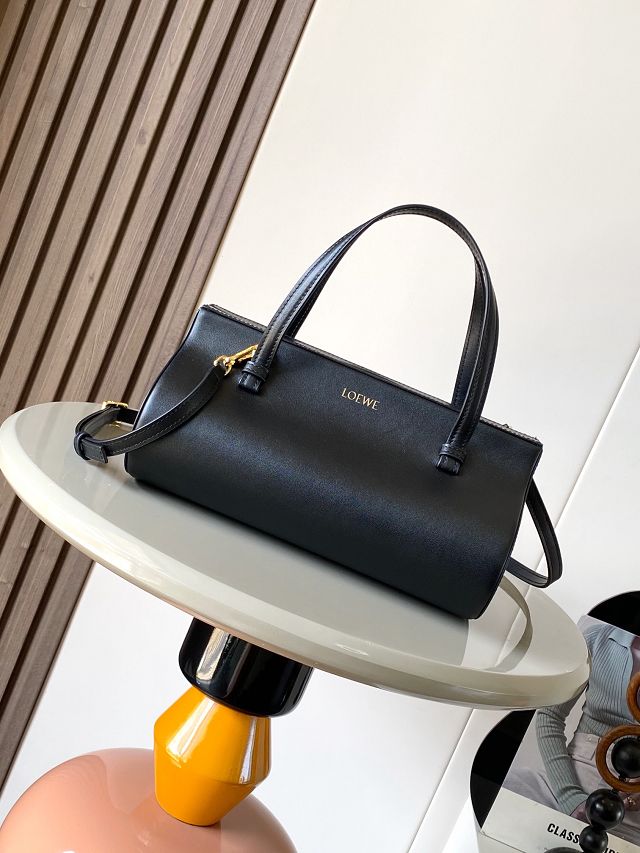 Loewe original calfskin clasp top handle bag A896W42 black
