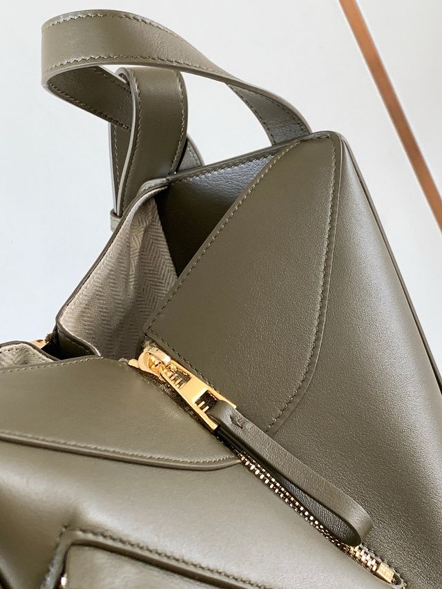 Loewe original calfskin small hammock bag A538H13 khaki green