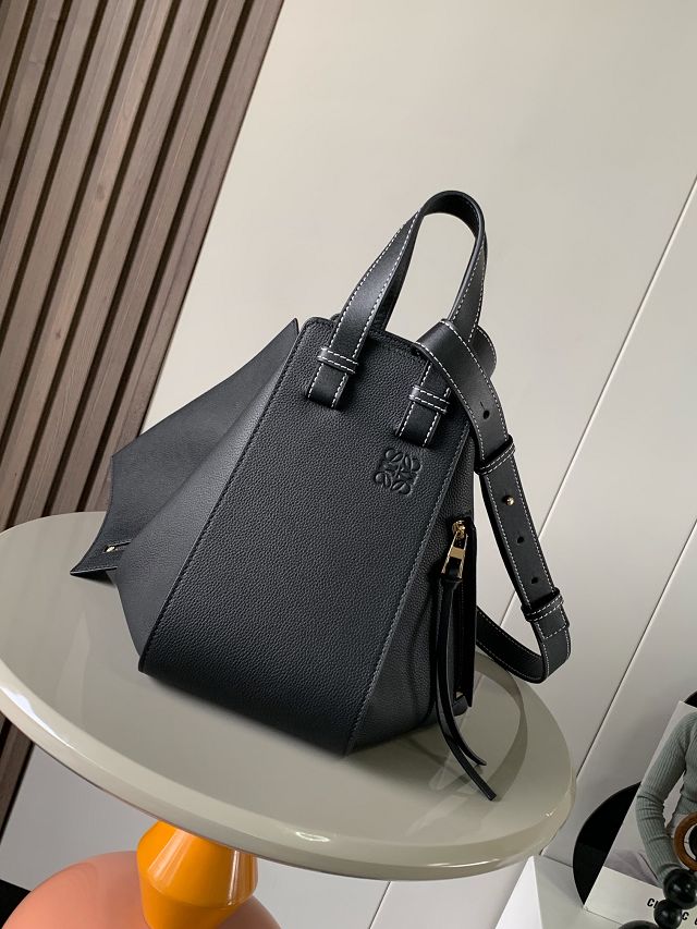 Loewe original grained calfskin medium hammock bag A538S35 black