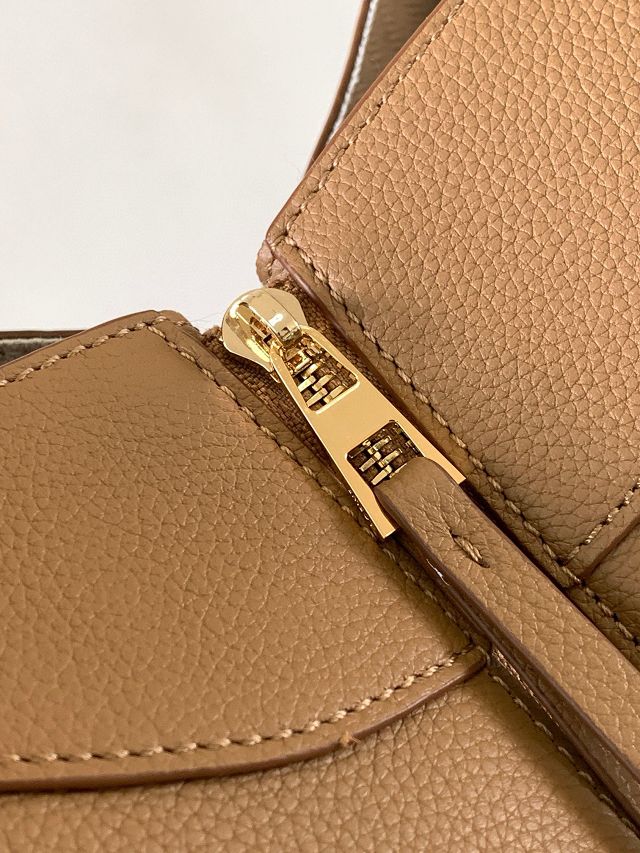 Loewe original grained calfskin small hammock bag A538H13 caramel