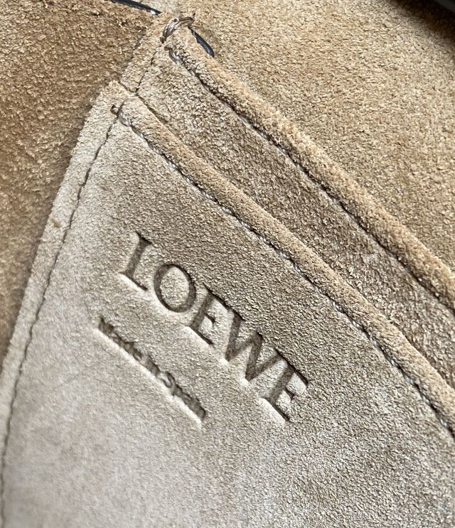 Loewe original calfskin mini gate dual bag A650N46 dark coffee
