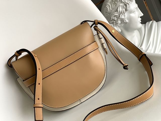 Loewe original calfskin small gate dual bag A650T20 apricot&white