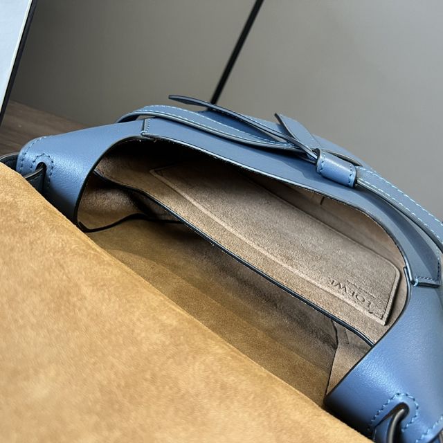 Loewe original calfskin small gate dual bag A650T20 dark blue