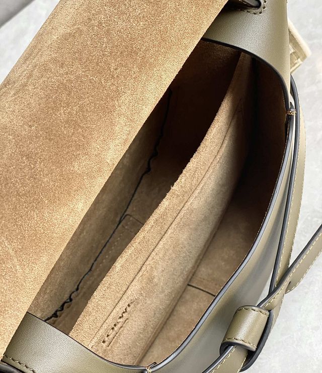 Loewe original calfskin small gate dual bag A650T20 dark green