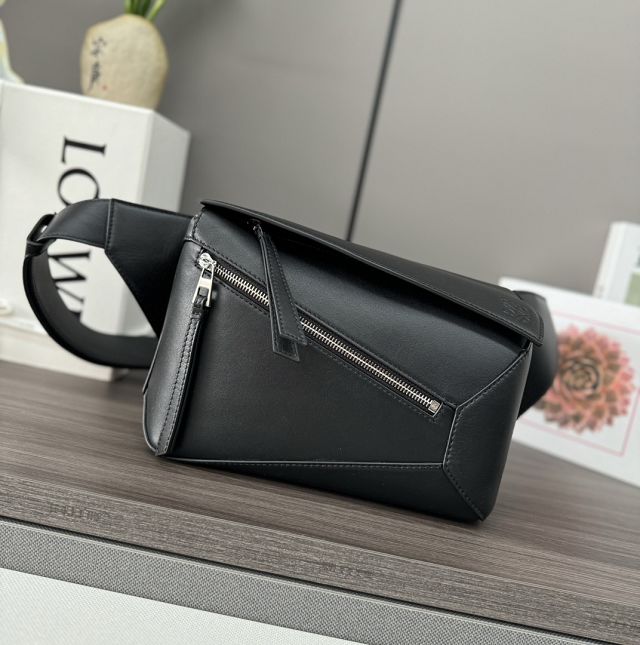 Loewe original calfskin small puzzle bumbag B510SE black