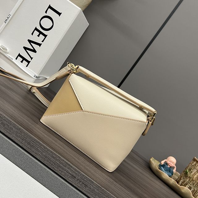 Loewe original calfskin mini puzzle bag A510P88 apricot&beige