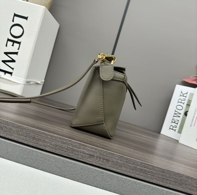 Loewe original calfskin mini puzzle bag A510P88 khaki green