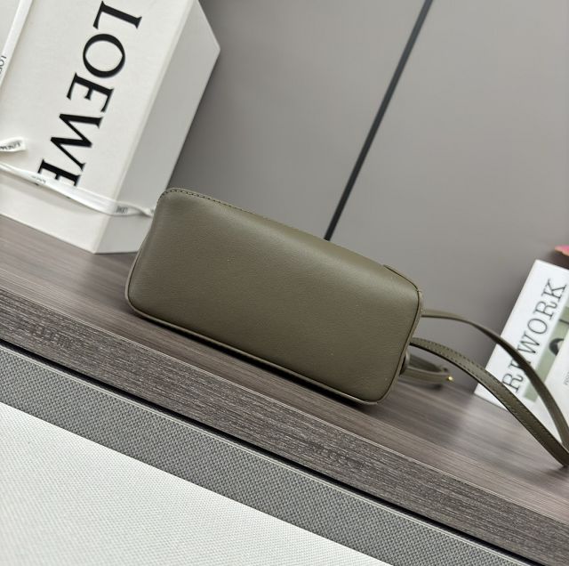 Loewe original calfskin mini puzzle bag A510P88 khaki green