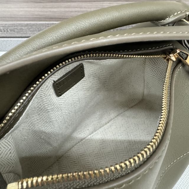Loewe original calfskin mini puzzle bag A510P88 khaki green
