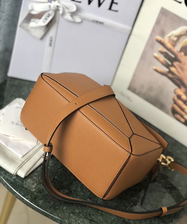 Loewe original grained calfskin small puzzle bag A510P60 brown