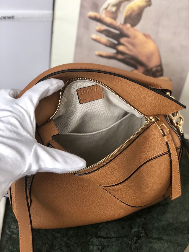 Loewe original grained calfskin small puzzle bag A510P60 brown