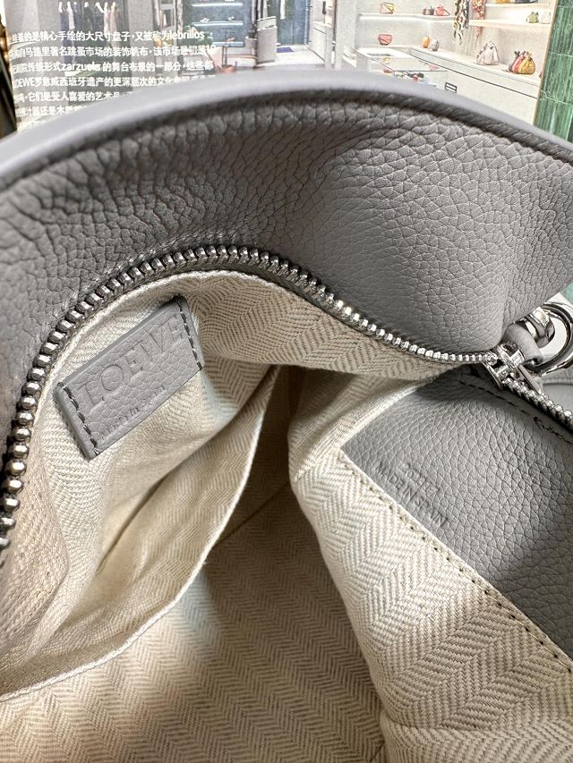 Loewe original grained calfskin small puzzle bag A510P60 grey