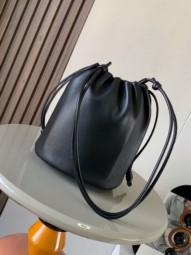 Loewe original lambskin flamenco purse bucket A411FPB black