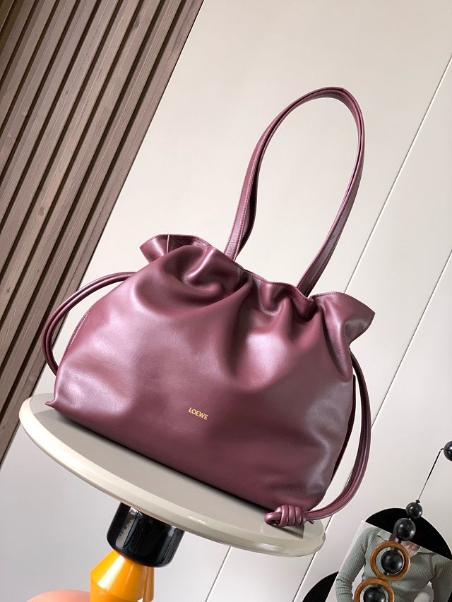 Loewe original calfskin large flamenco clutch A411FL1 bordeaux