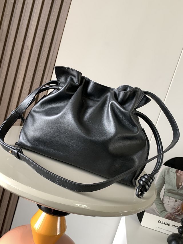 Loewe original calfskin medium flamenco clutch A411FC1 black