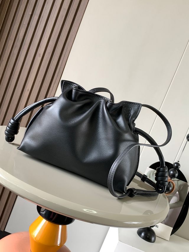 Loewe original calfskin mini flamenco clutch A411FC2 black