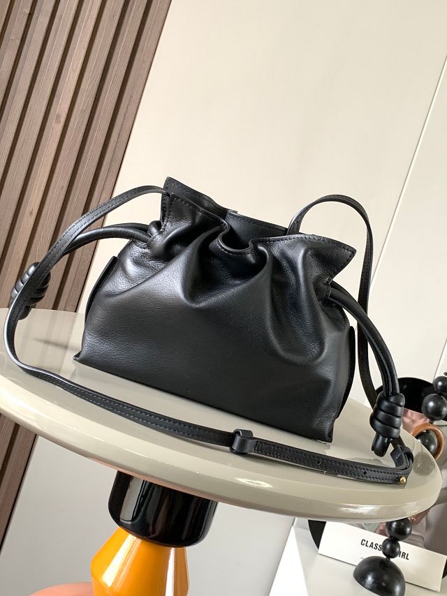 Loewe original calfskin mini flamenco clutch A411FC2 black