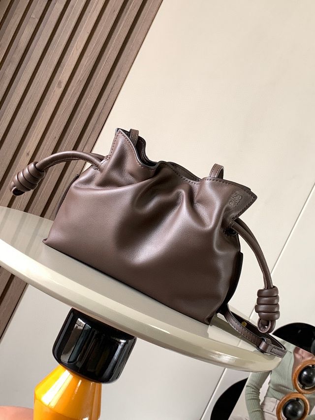 Loewe original calfskin mini flamenco clutch A411FC2 dark coffee