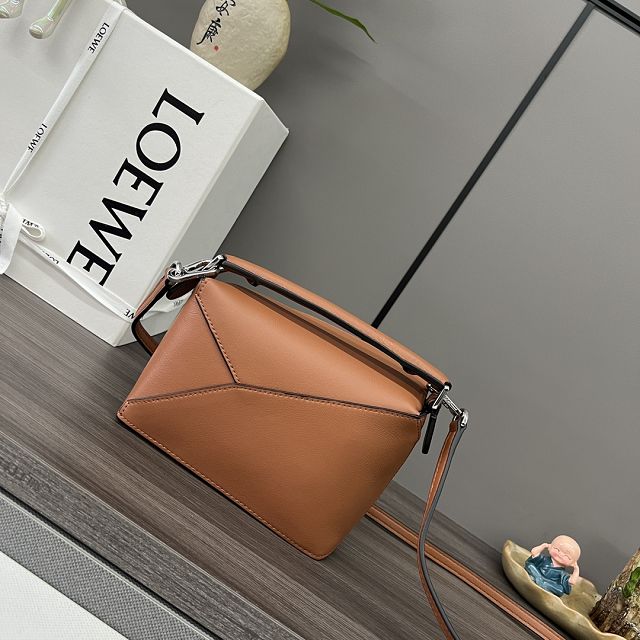 Loewe original calfskin mini puzzle bag A510P88 brown