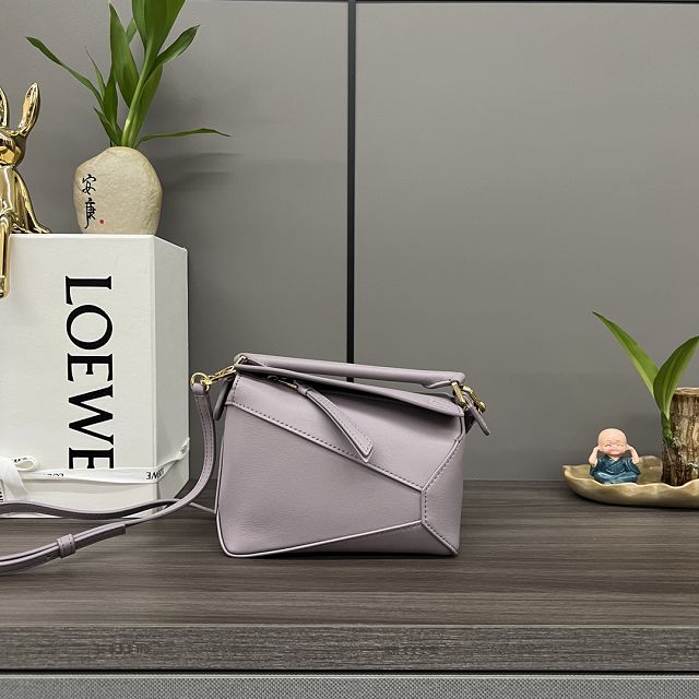 Loewe original calfskin mini puzzle bag A510P88 light purple