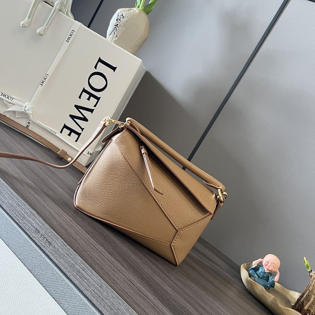 Loewe original grained calfskin mini puzzle bag A510P88 caramel
