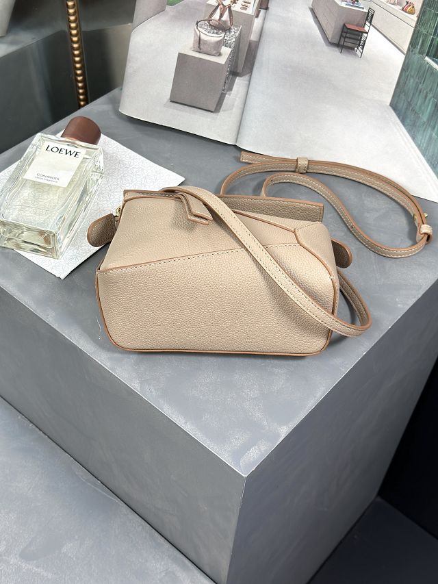 Loewe original grained calfskin mini puzzle bag A510P88 sand