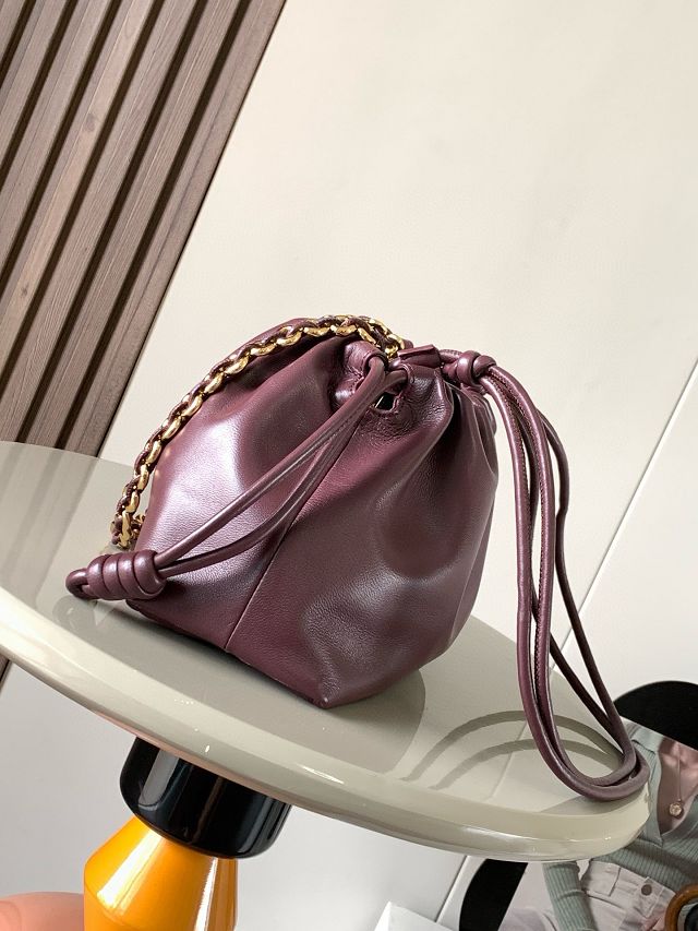 Loewe original lambskin medium flamenco purse A411FCR burgundy