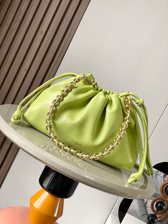 Loewe original lambskin medium flamenco purse A411FCR lemon green