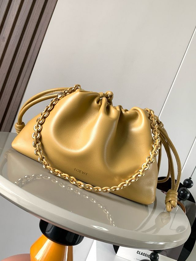 Loewe original lambskin medium flamenco purse A411FCR sahara