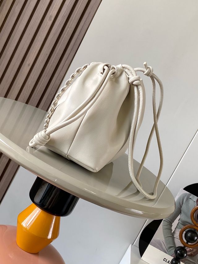 Loewe original lambskin medium flamenco purse A411FCR white