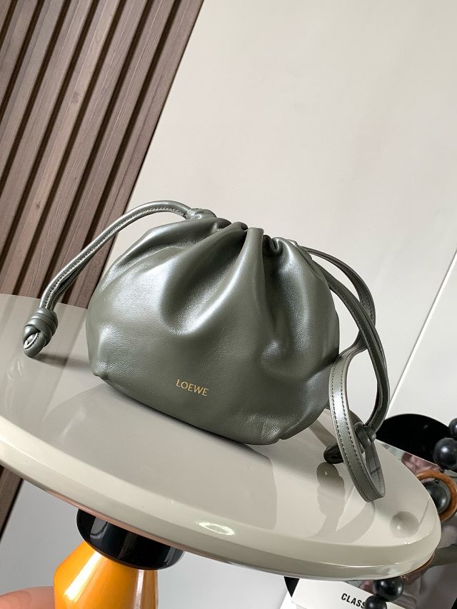 Loewe original lambskin mini flamenco purse A914CBP dark green
