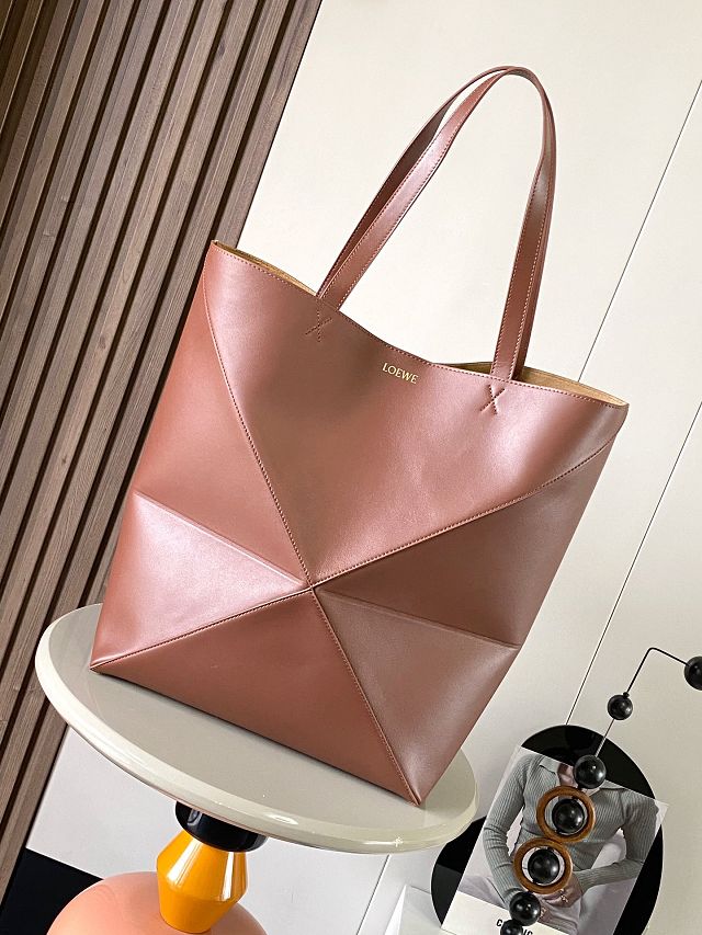 Loewe original calfskin large puzzle fold tote B933Q18 brown