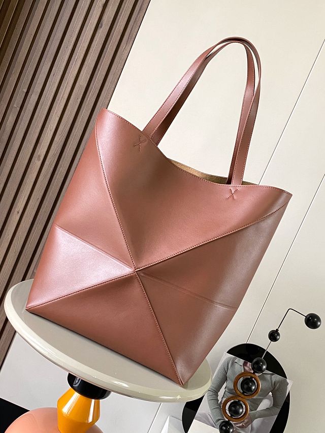 Loewe original calfskin large puzzle fold tote B933Q18 brown