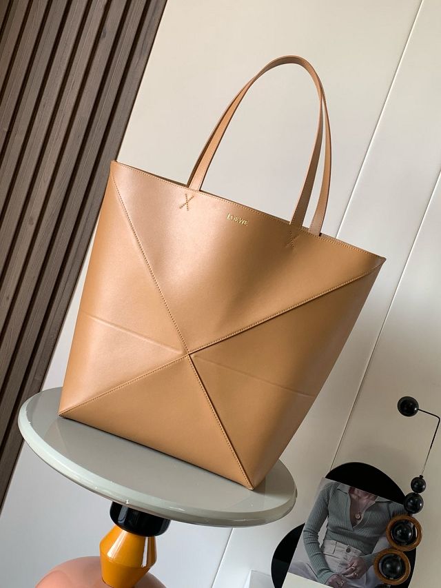 Loewe original calfskin large puzzle fold tote B933Q18 desert