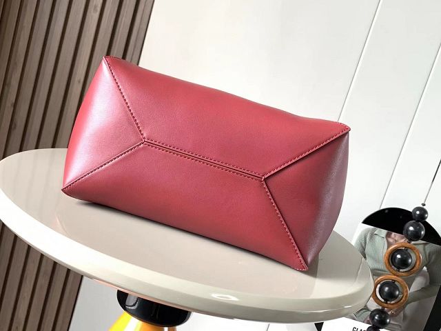 Loewe original calfskin medium puzzle fold tote A657G50 black&wine