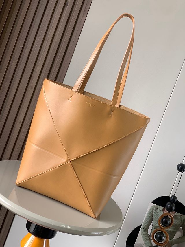 Loewe original calfskin medium puzzle fold tote A657G50 desert