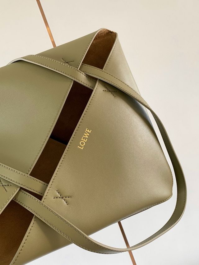 Loewe original calfskin medium puzzle fold tote A657G50 khaki