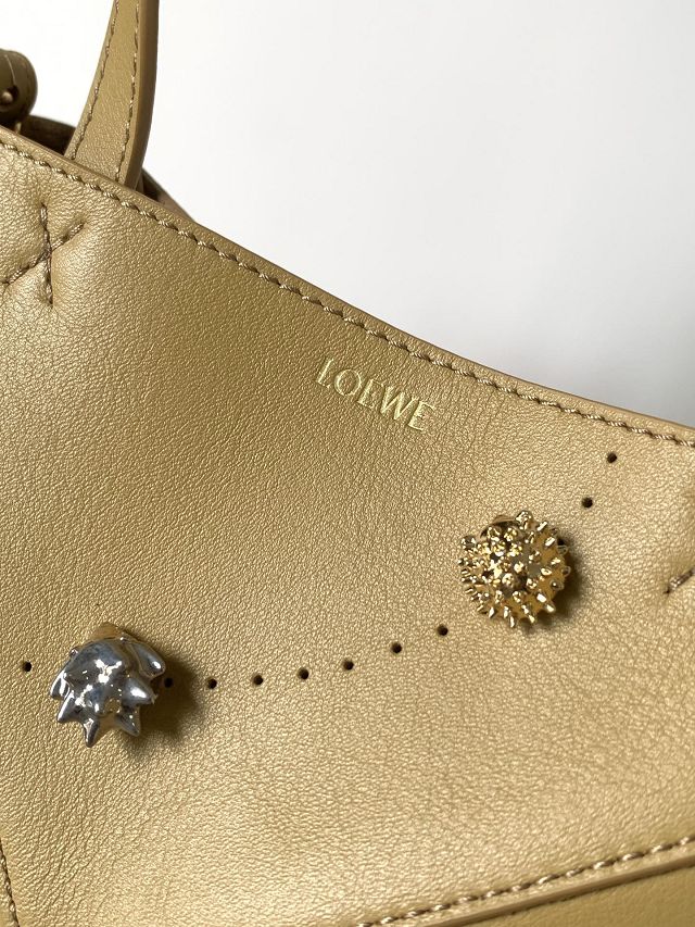 Loewe original calfskin mini puzzle fold tote A657V25 sahara