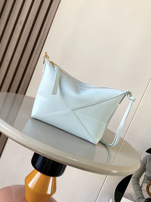 Loewe original calfskin puzzle fold pouch C510PT1 iceberg blue 