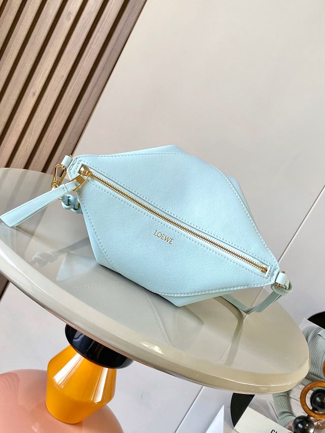 Loewe original calfskin puzzle fold pouch C510PT1 iceberg blue 