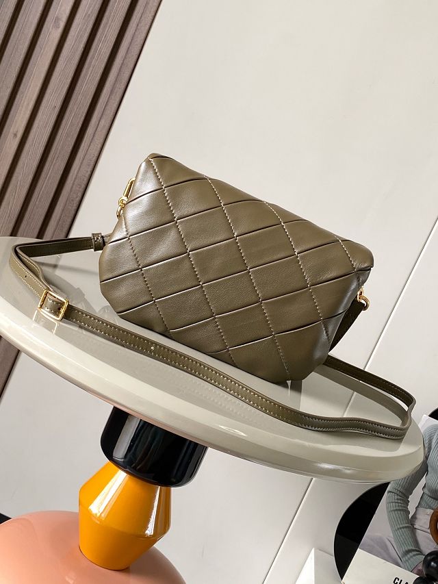 Loewe original lambskin mini goya puffer bag A896W56 khaki green