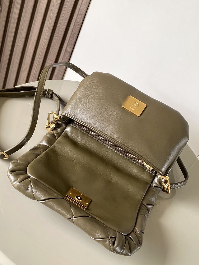 Loewe original lambskin mini goya puffer bag A896W56 khaki green